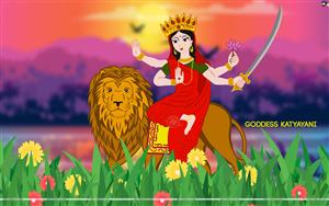 Goddess Katyayani - a form of Mother Durga, worshipped on the 6th day of navratri